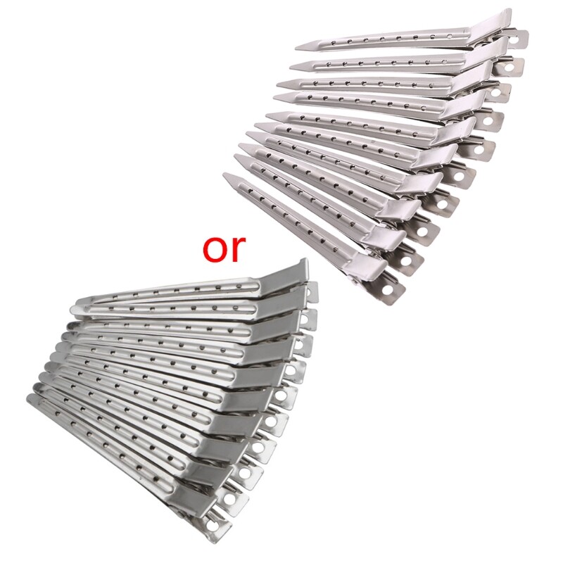 10 cái kẹp tóc mới kẹp cá sấu mỏ vịt làm tóc bằng thép không gỉ