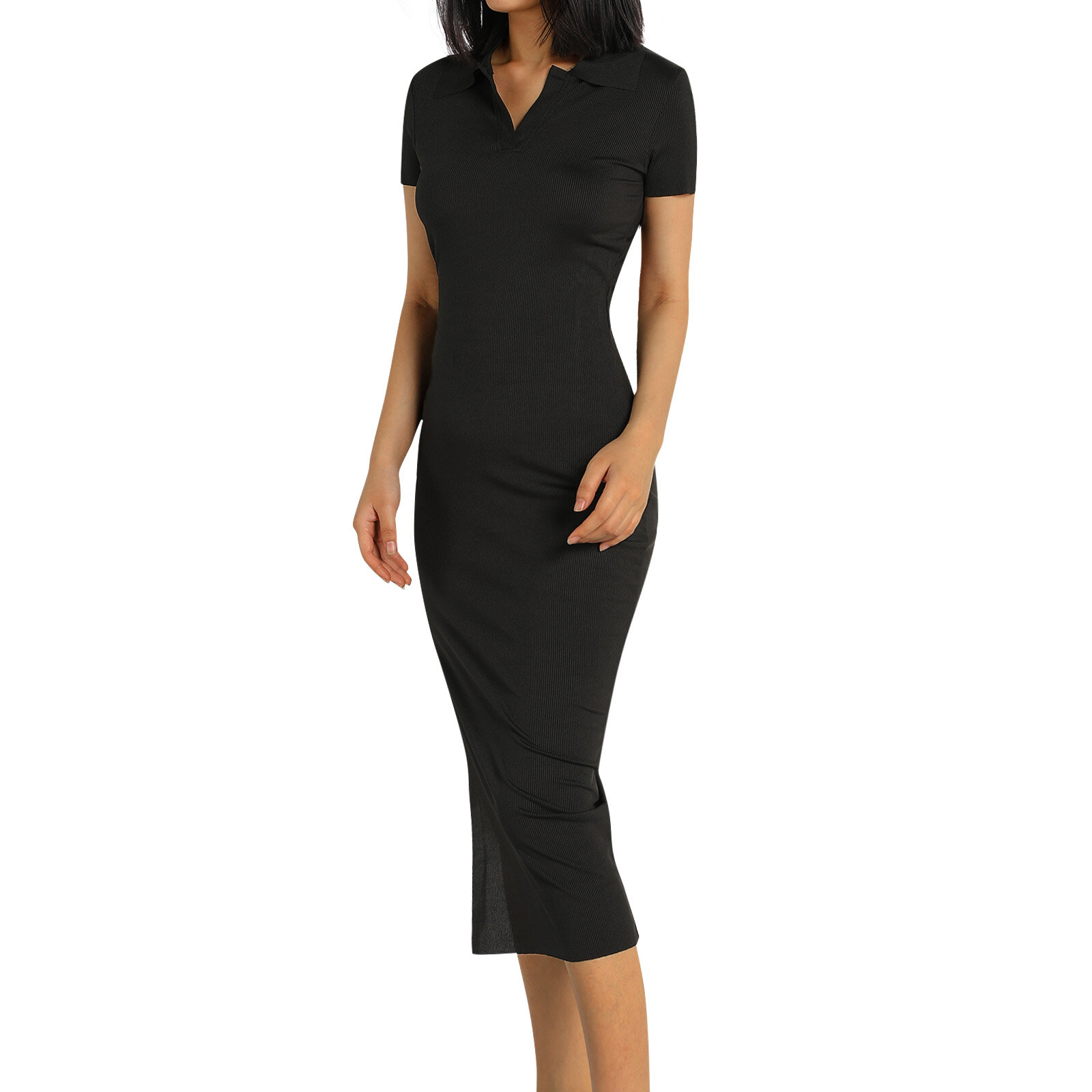 Đầm Bodycon Nữ Thời Trang Đầm Xẻ Tà Có Cúc Ngắn Tay Màu Trơn Đầm Co Giãn Hở Lưng Thắt Dây Gợi Cảm Đi Tiệc Câu Lạc Bộ Nữ