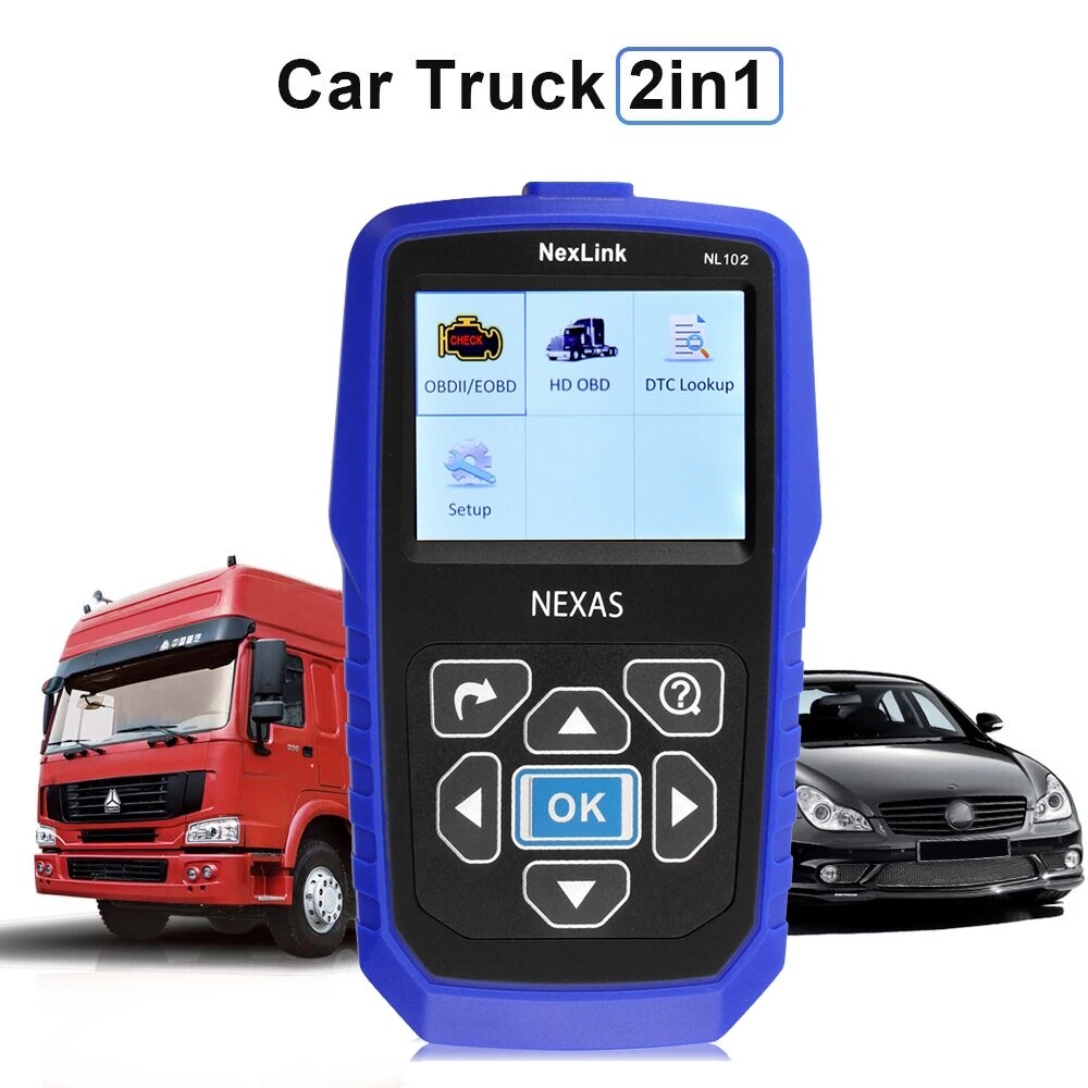 Heavy Duty Truck Diagnostic Scanner NEXAS NL102 OBD2 Car and Truck 2 in 1 with Battery Monitor for Truck Diesel Engine Brake ABS Diagnostic Tool EOBD Truck Scanner for Volvo Hino Isuzu ราคา 4,810 บาท*ส่งฟรี