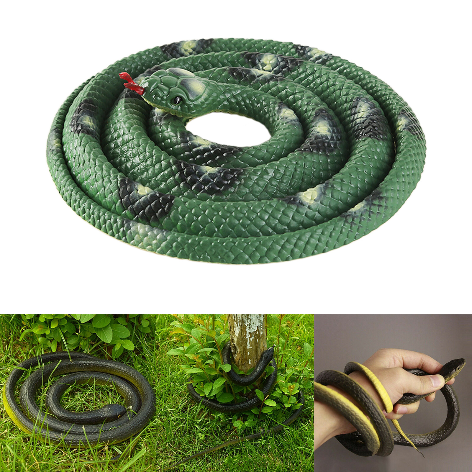 Miuvue Rắn Cao Su Giả Mô Phỏng Thực Tế 120Cm Đồ Chơi Dụng Cụ Làm Vườn Halloween