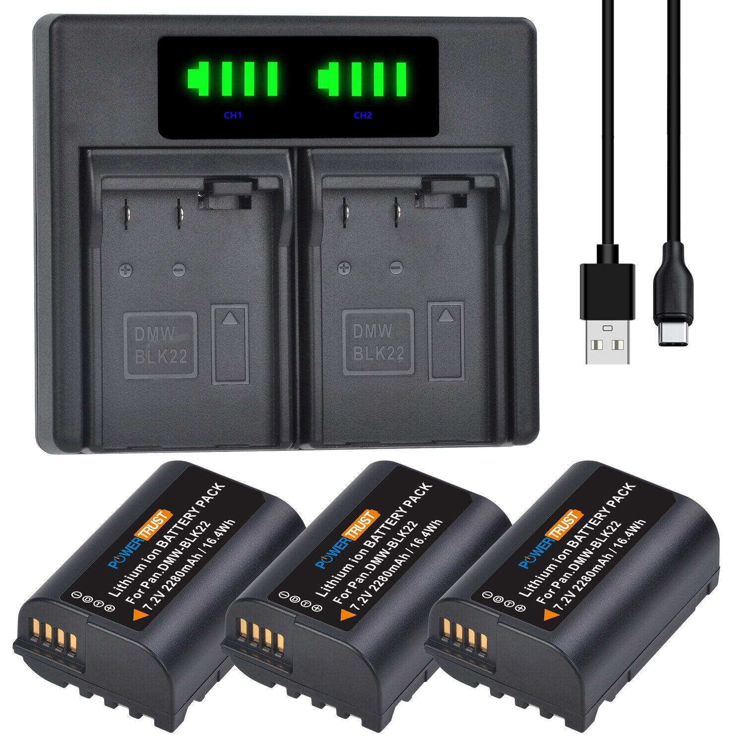 Dmw-blk22 6 2280mah pin dmw blk22 có bộ sạc cho panasonic lumix dc-s5 máy ảnh dc-s5k