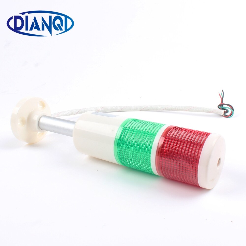 2 colors Industrial Signal Tower Safety Stack Alarm Light lamp  Bulb Red Green Lamp LED White plastic indoor 2 layer with base
