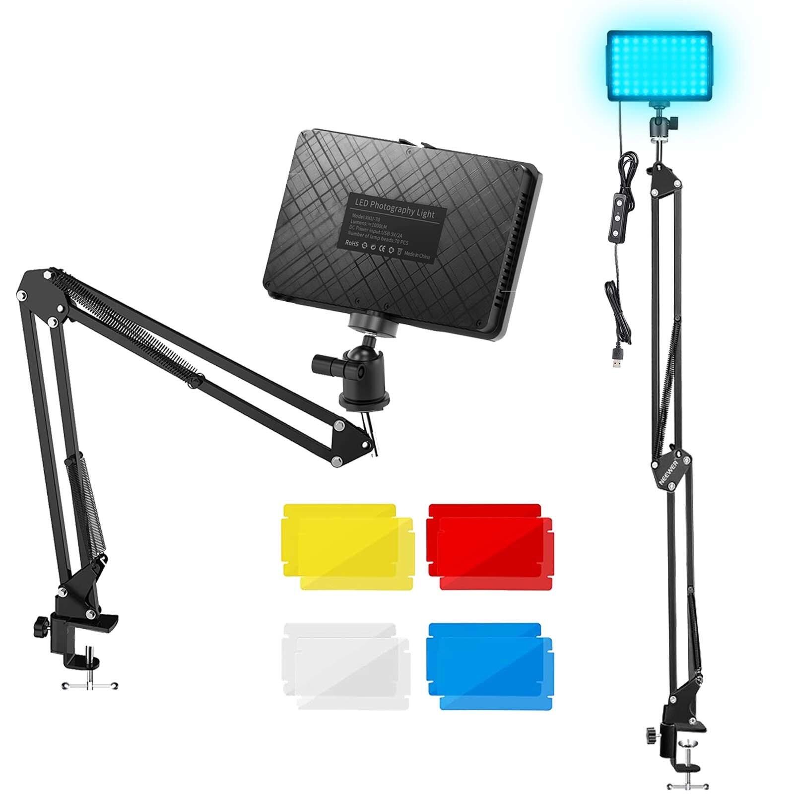 Dẫn ánh sáng camera video chụp ảnh điền vào bảng điều chỉnh đèn với RGB Bộ lọc cánh gập Dimmable Tripod ánh sáng trong nhiếp ảnh streaming