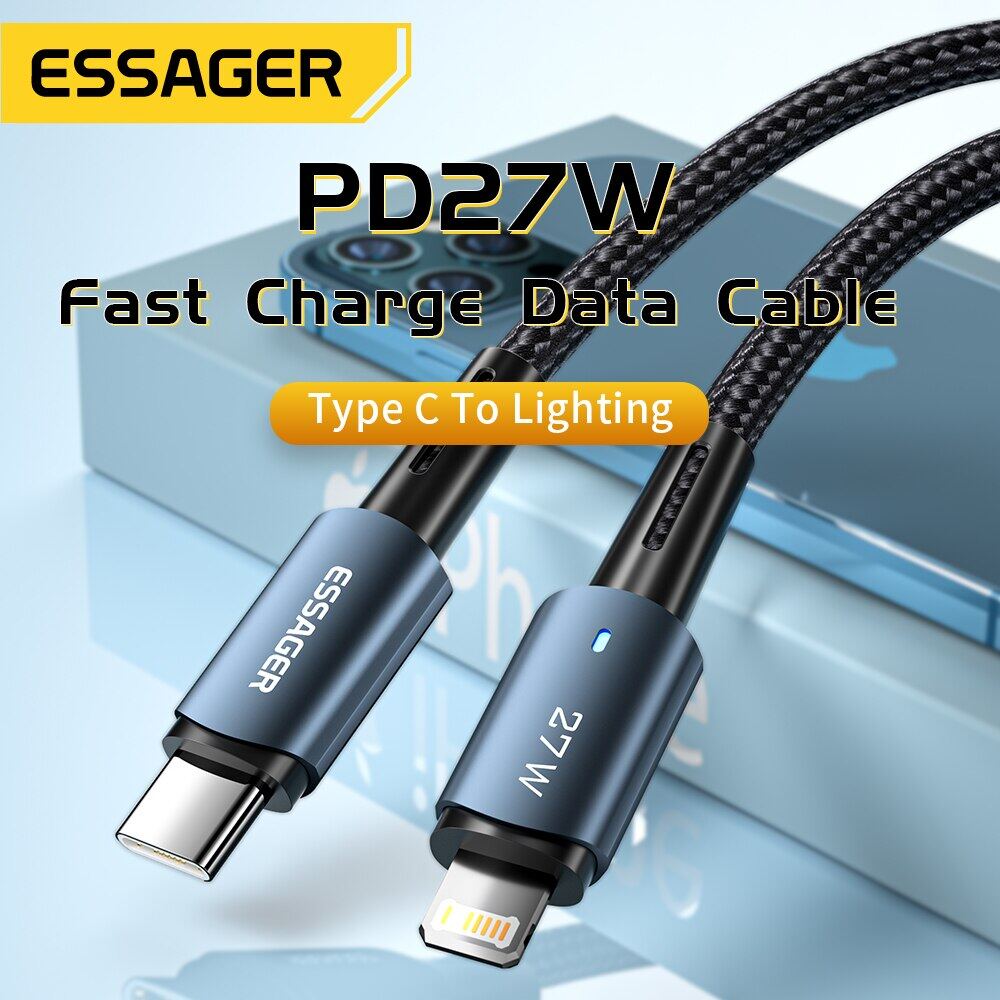 Essager USB C cáp cho iPhone 14 13 12 11 Pro Max XS 20W Cáp sạc nhanh Loại C Để Sét Ngày Dây Cho iPa