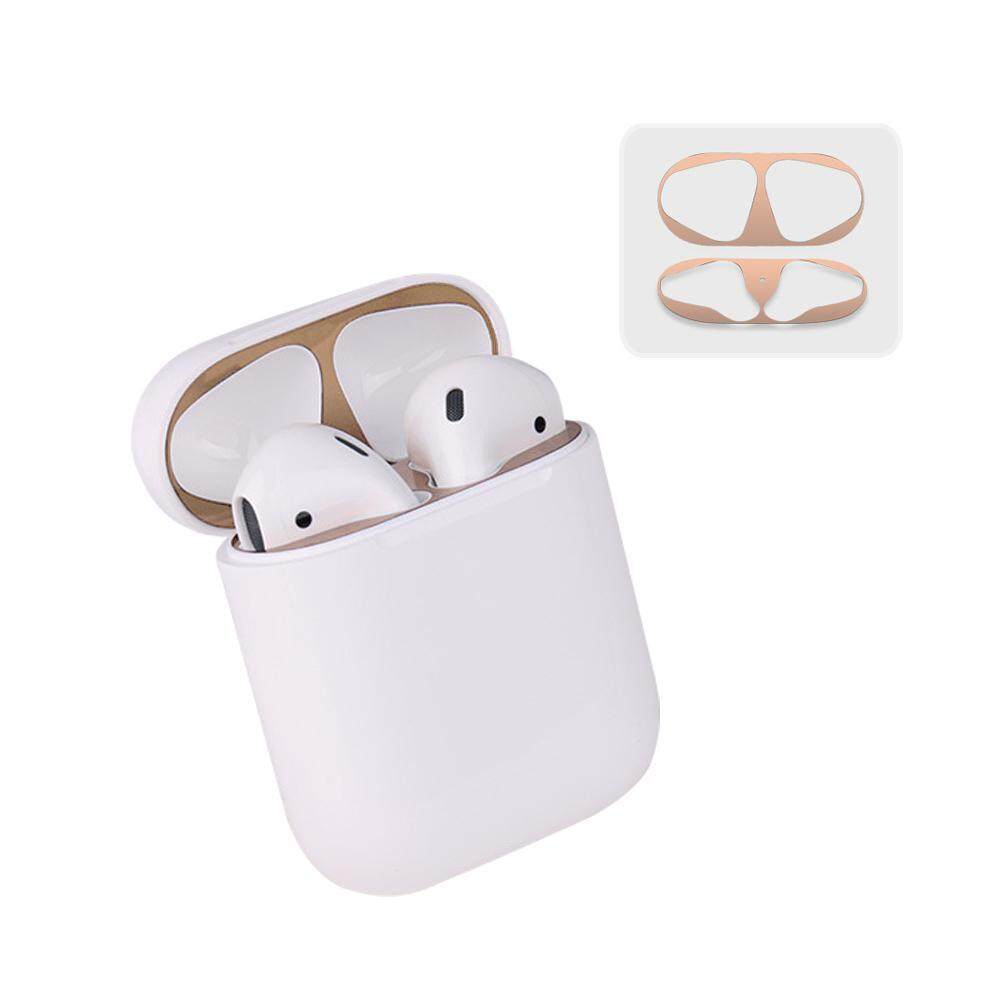 BluShine ตัวกันฝุ่นสำหรับ AirPods สีทอง 1 ชุด - 18 K ชุบทองปกป้อง AirPods จากเหล็ก/โลหะ Shavings ดูหรูหรา