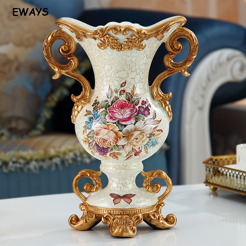 30CM Sang trọng Lọ hoa Châu Âu lập thể khô fowers sắp xếp lắc lư tấm lối vào phòng khách đồ trang trí trang trí nhà