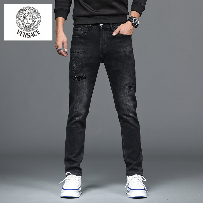 Quần JEAN Mới Mùa Thu Và Mùa Đông Thương Hiệu Thời Trang Quần Jean Thời Trang Nam Quần Jean Chất Lượng Cao Quần Bò Đa Năng Quần Jean Thoải Mái Và Phong Cách Quần Jean Màu Đen Thuần Túy