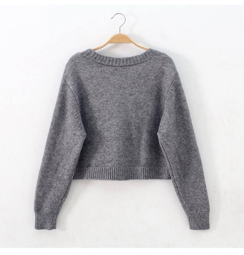 Autumn 2020 new twist hot girl style knit sweater jacket women's autumn and winter wear short loose sweater cardigan