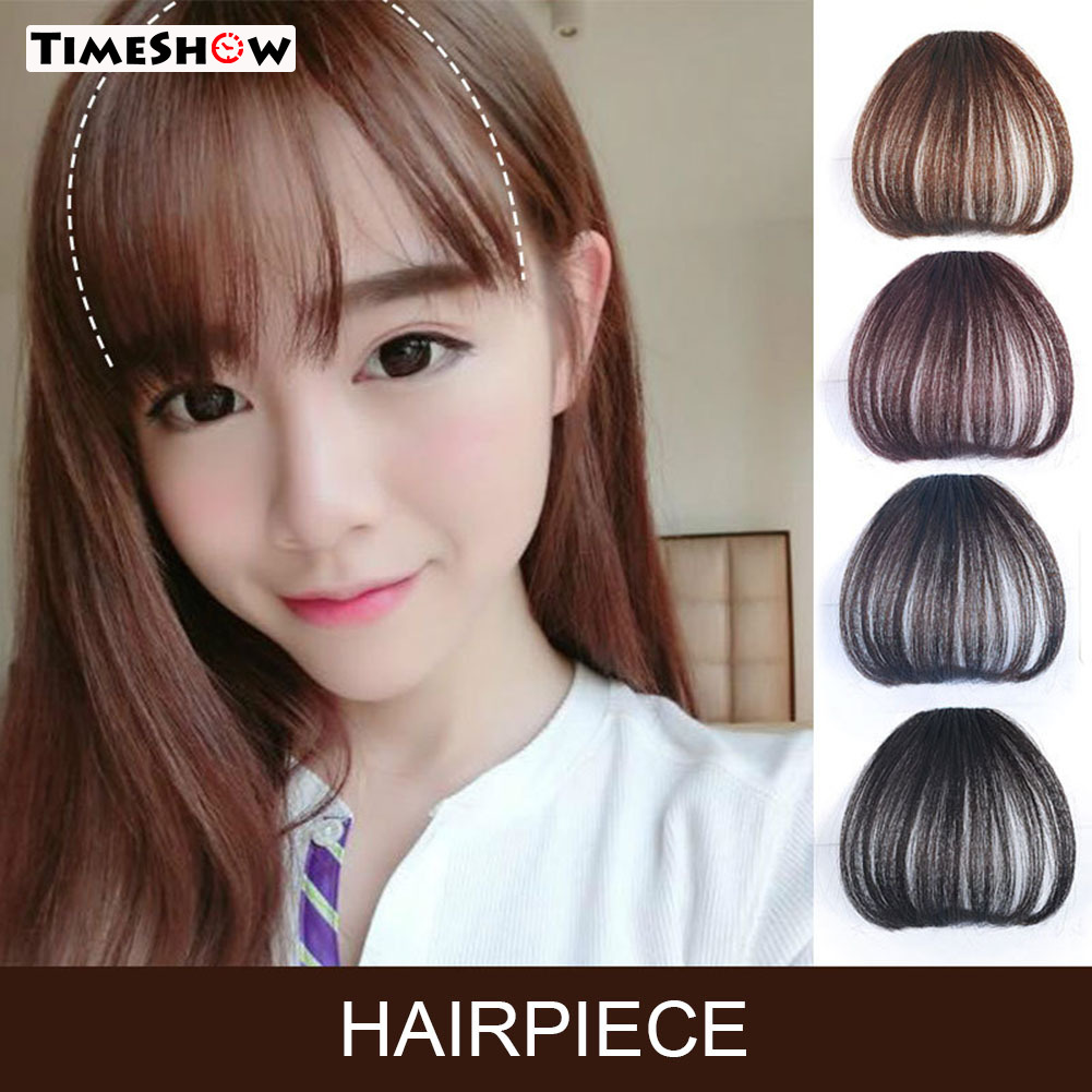 TimeShow One Piece Clip in Hair Bangs Fringe Extensions Synthetic Fiber Hairpiece for Women Girl ราคา  43 บาท*ส่งฟรี