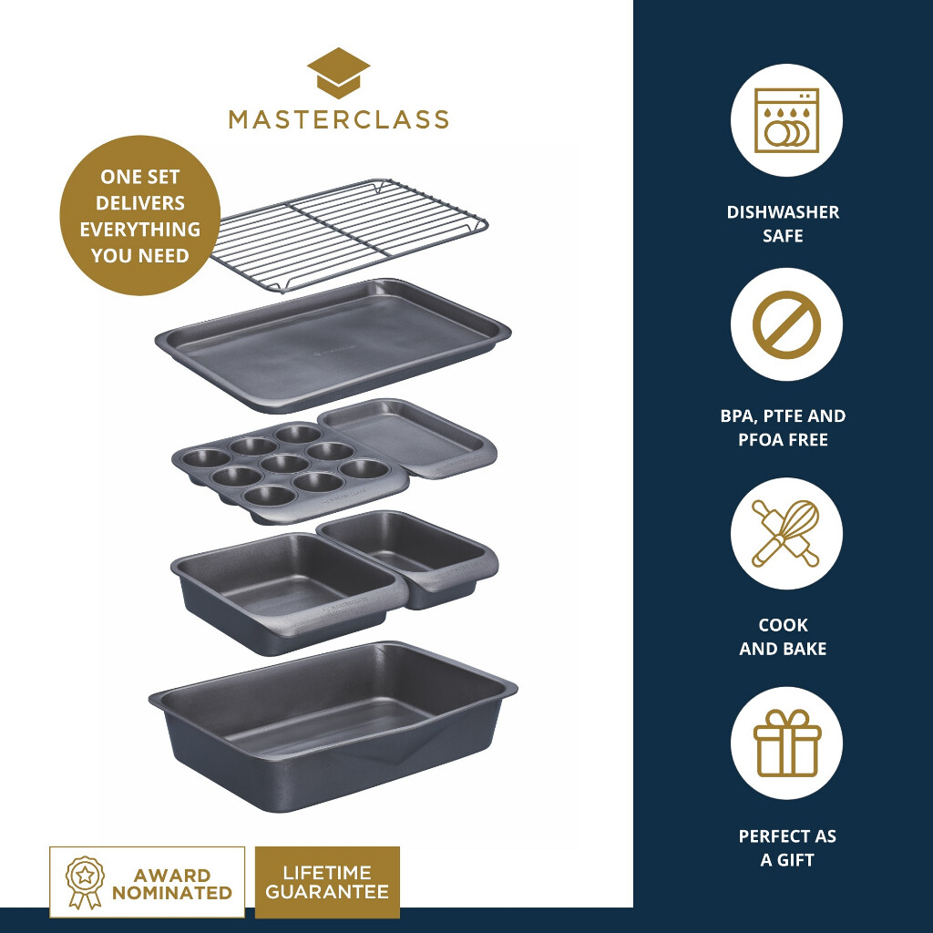 MasterClass Smart Space Stacking Non-Stick Bakeware Set (7 Pcs) ภาชนะสำหรับทำขนม ราคา 2,305 บาท*ส่งฟรี