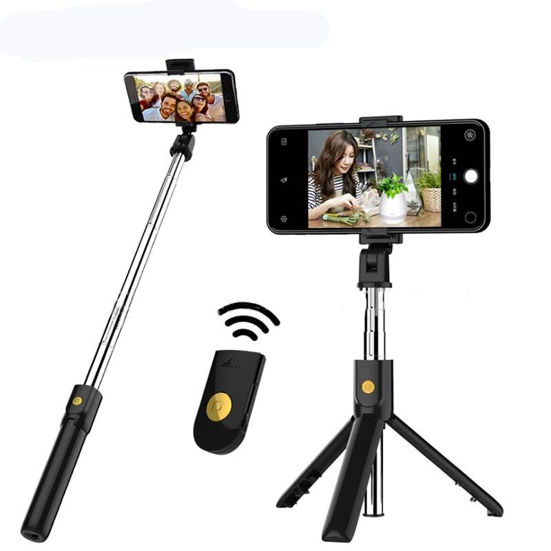 3 in 1 ไร้สายบลูทูธ selfie Stick สำหรับ iPhone/Android/Huawei พับมือถือ monopod ชัตเตอร์ระยะไกลยืดขาตั้งกล้องขนาดเล็ก