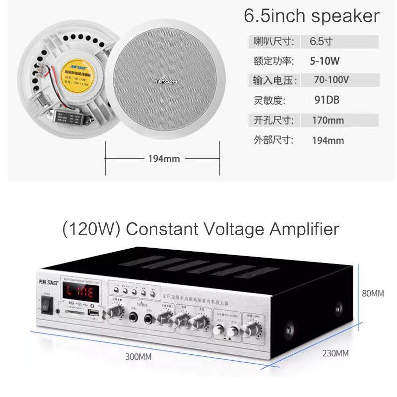 Small flexible public address system ceiling speakers commercial class