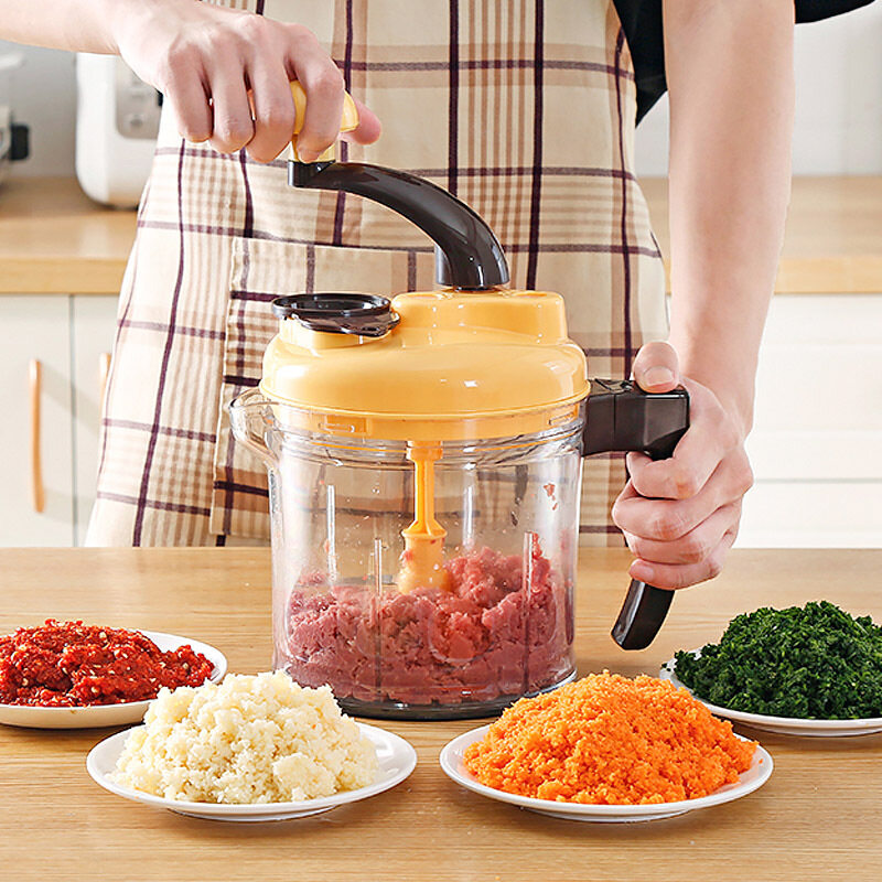 Hand Crank Food Processor Manual Food Chopper Egg Blender Vegetable