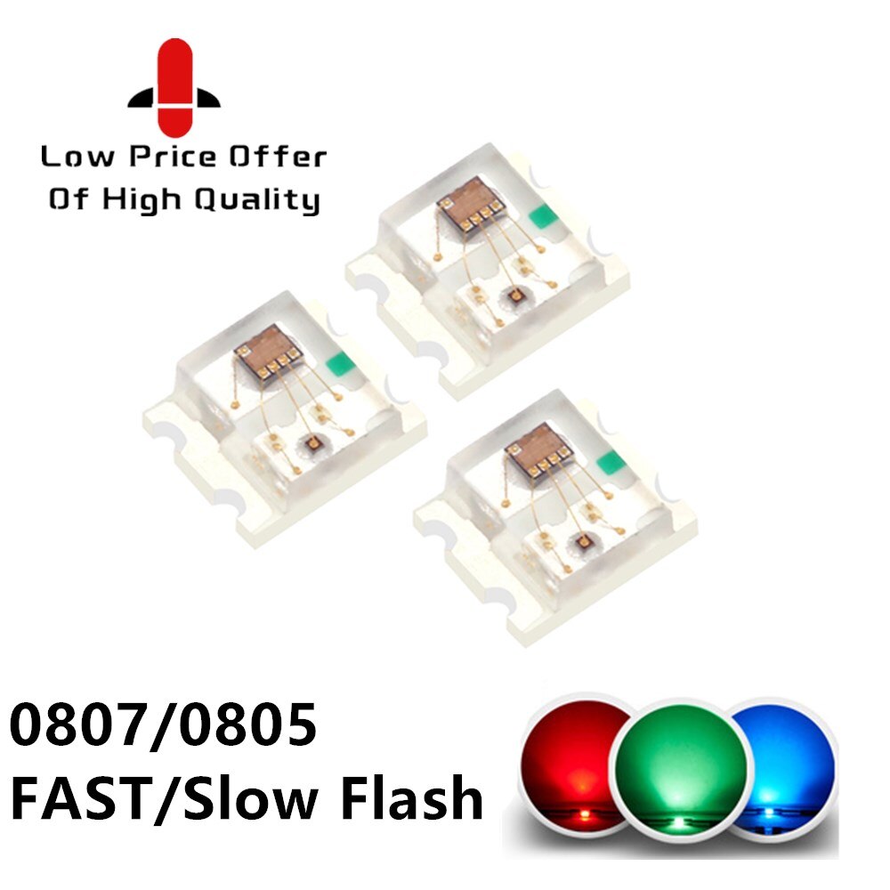 【Worth-Buy】 100 Cái Đèn Led Nhấp Nháy Diode Smd Đèn Flash Diodo 0805 Rgb Đèn Flash Alto Brilho Diod Đèn Flash Rgb 0807 Đèn Flash Nhanh Đèn Flash Chậm Đèn Led Thay Đổi Màu Sắc