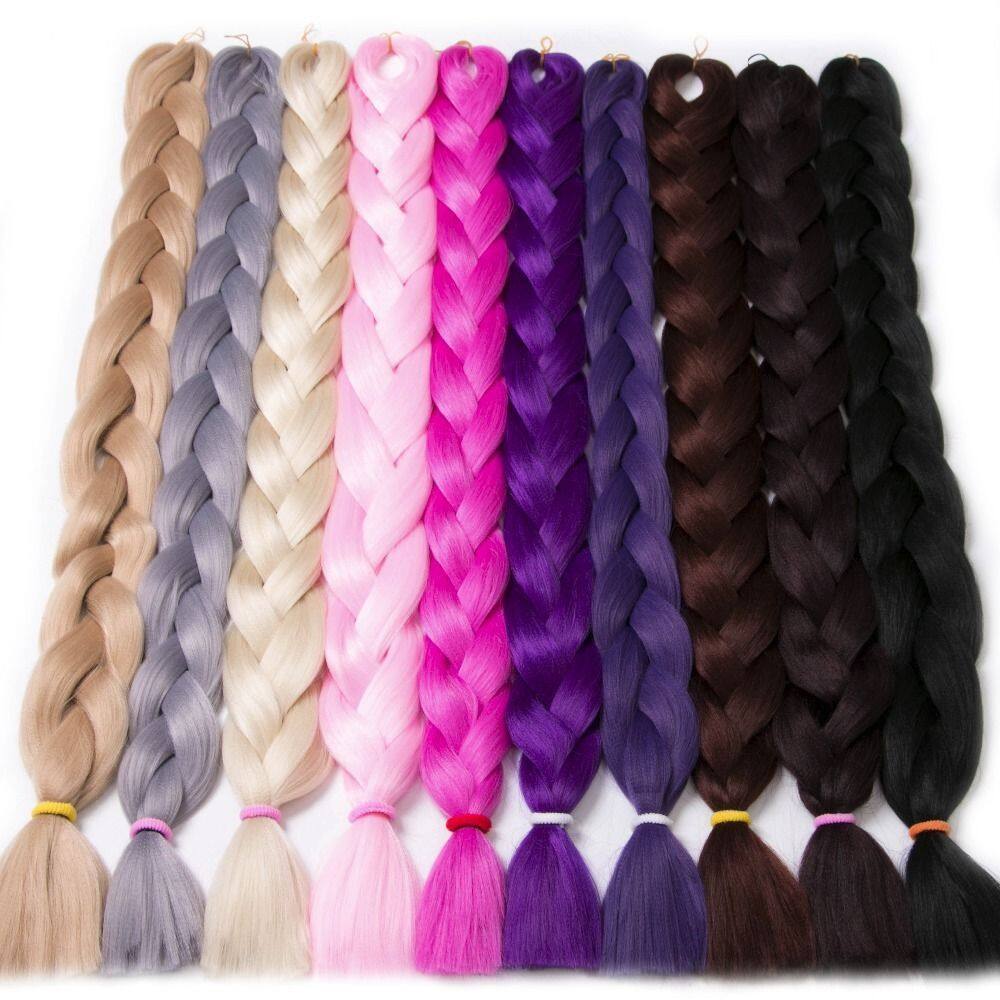 Wonday kanekalon Ombre kiểu tóc tóc nối tổng hợp Jumbo bện giả bện móc Bím Tóc