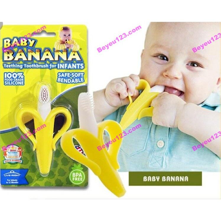 Gặm nướu chuối matxa silicone mềm an toàn cho bé Baby Banana - Mỹ U1520