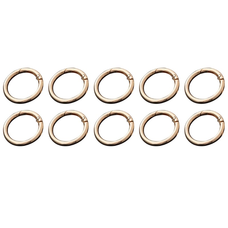 10x Spring Hook Zinc Alloy Round Carabiner Spring O Rings Clip Hook Binder for Key Chains Purse Shoulder Strap Curtain