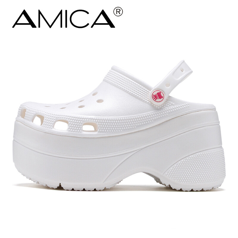 Dép Bông Nữ Dày, Giày Sục Nữ Croc Dép Đi Biển Thoải Mái Giày Cao Gót Nữ 10Cm, Cỡ Lớn 36-41