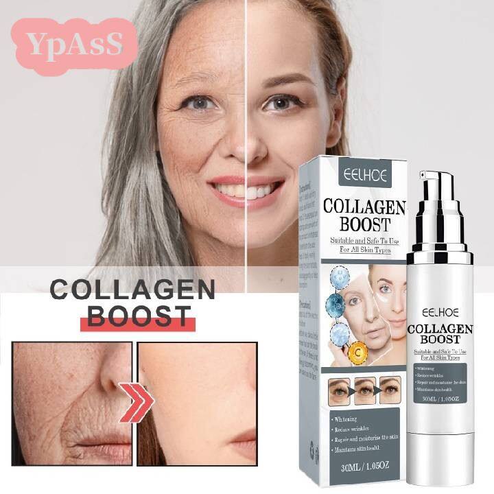 Ypass eelhoe 30ml Collagen Boost Huyết thanh chống lão hóa Kem che vết thâm Kem chống nhăn phụ nữ chăm sóc da mặt