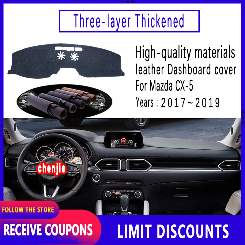 high quality For Mazda CX-5 Cx5 2017 2018 2019 MK2 KF Insulated dashboard cover pad leather car accessories interior sun visor anti skid mat garnish ราคา 321 บาท*ส่งฟรี