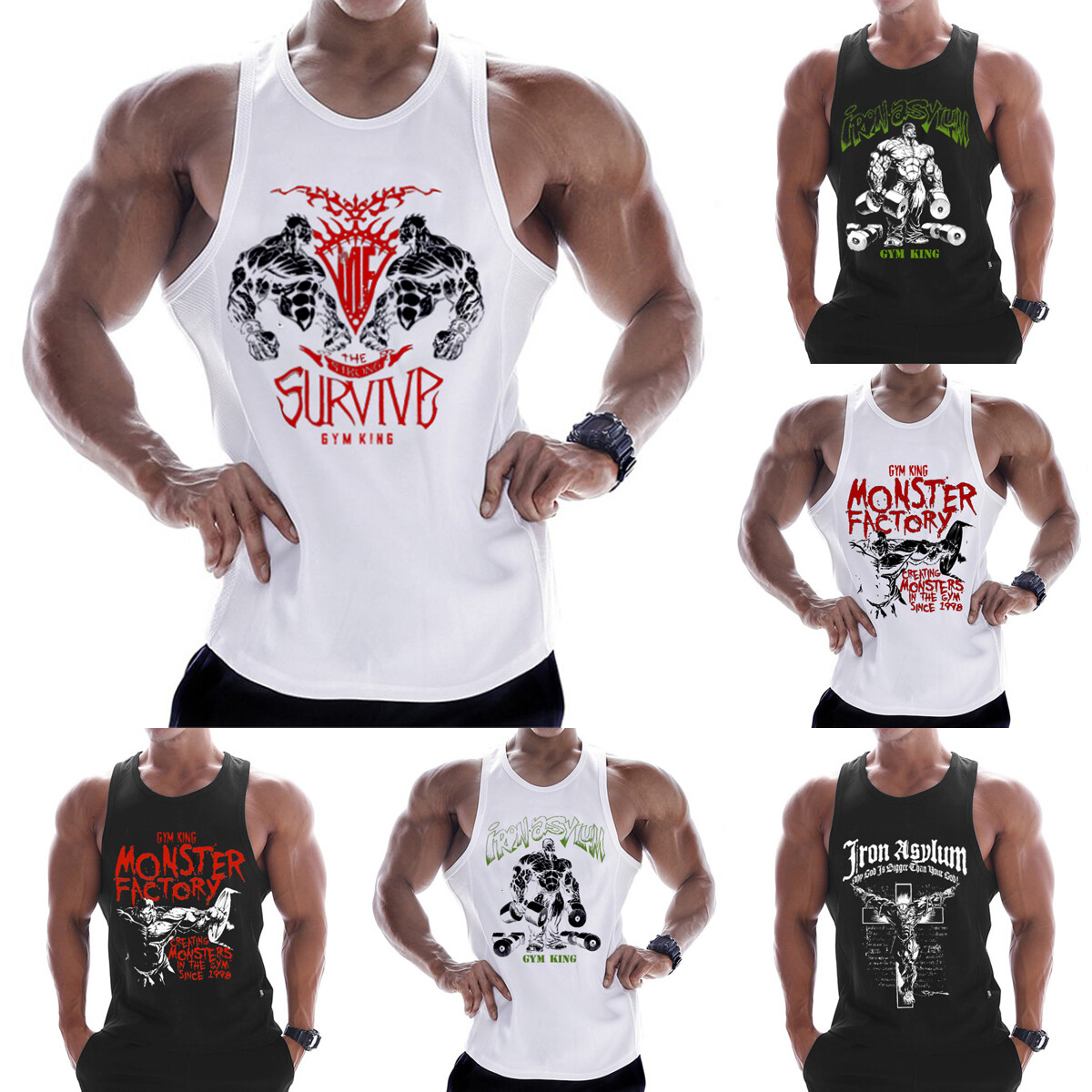 Happybuyner áo ba lỗ có dây tập cơ thể hình lưng đua cho nam áo ba lỗ thể thao tập gym lưng