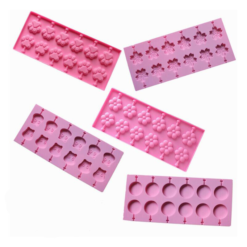 SHOOTHE Jelly Kẹo Ice Cookie Khuôn Bánh Quy Khuôn Tiện Ích Nhà Bếp Sô Cô La Lollipop Khuôn Trang Trí Đám Cưới Phụ Kiện Nướng Thực Phẩm Lớp Silicone 1 Cái