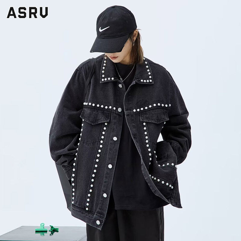 ASRV Denim jacket vintage coat for men and women handsome casual loose