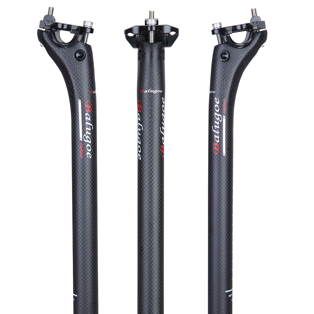 Balugoe t800 đầy đủ sợi carbon 3k matte cốt yên xe đạp bù đắp 25mm mtb xe đạp đường trường leo núi cốt yên phụ tùng xe đạp 25.4/27.2/30.8/31.6x350/400mm