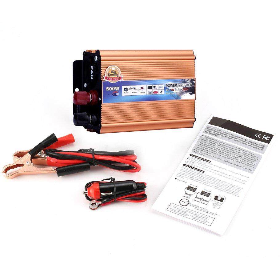 Hot Deals 500 W เครื่องแปลงไฟ DC 12 V To AC 220 V USB อะแดปเตอร์ชาร์จในรถยนต์พลังงานแสงอาทิตย์ Outlet