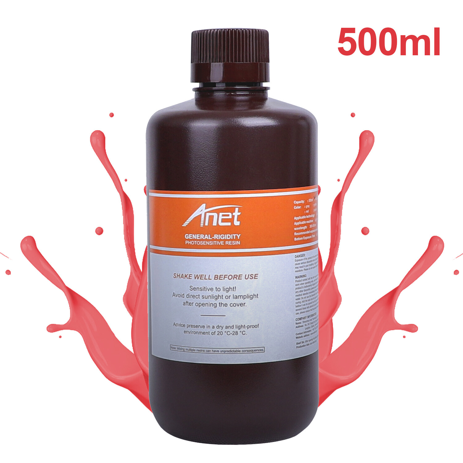 กลิ่นต่ำปลอดสารพิษ 500MlสำหรับDLP/LCDแสงบ่มเครื่องพิมพ์ 3Dวัตถุประสงค์ทั่วไปอย่างรวดเร็วเรซิ่น 405nmมาตรฐานPhotopolymerบ่มเรซิ่น