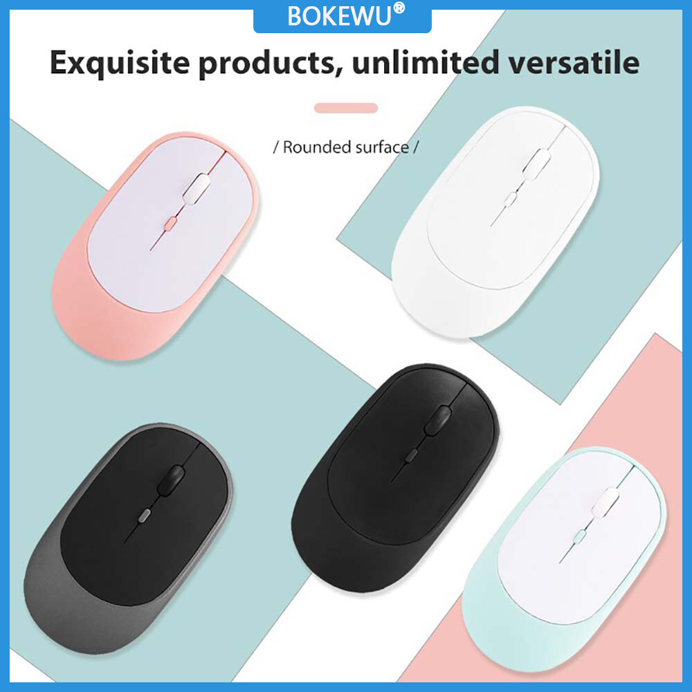 Bokewu chuột không dây 2.4g chuột bluetooth usb chuột công thái học không ồn chuột quang 2400 dpi cho máy vi tính máy tính xách tay