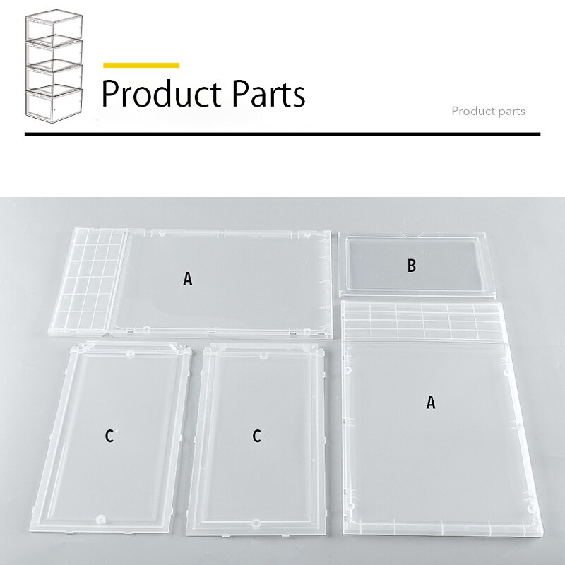1/2/3 piezas plegable del zapato plástico transparente caja de