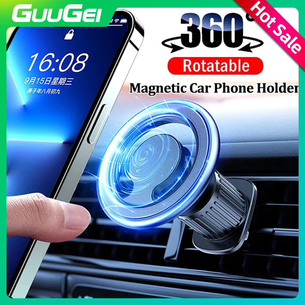 GUUGEI Dashboard Magnetic Car Phone Holder Universal Vent Magsafe Ring Car Mount Cellphone Stand In Car For i-Phone 14 13 12 Pro Max Folding Bracket ราคา 23 บาท*ส่งฟรี