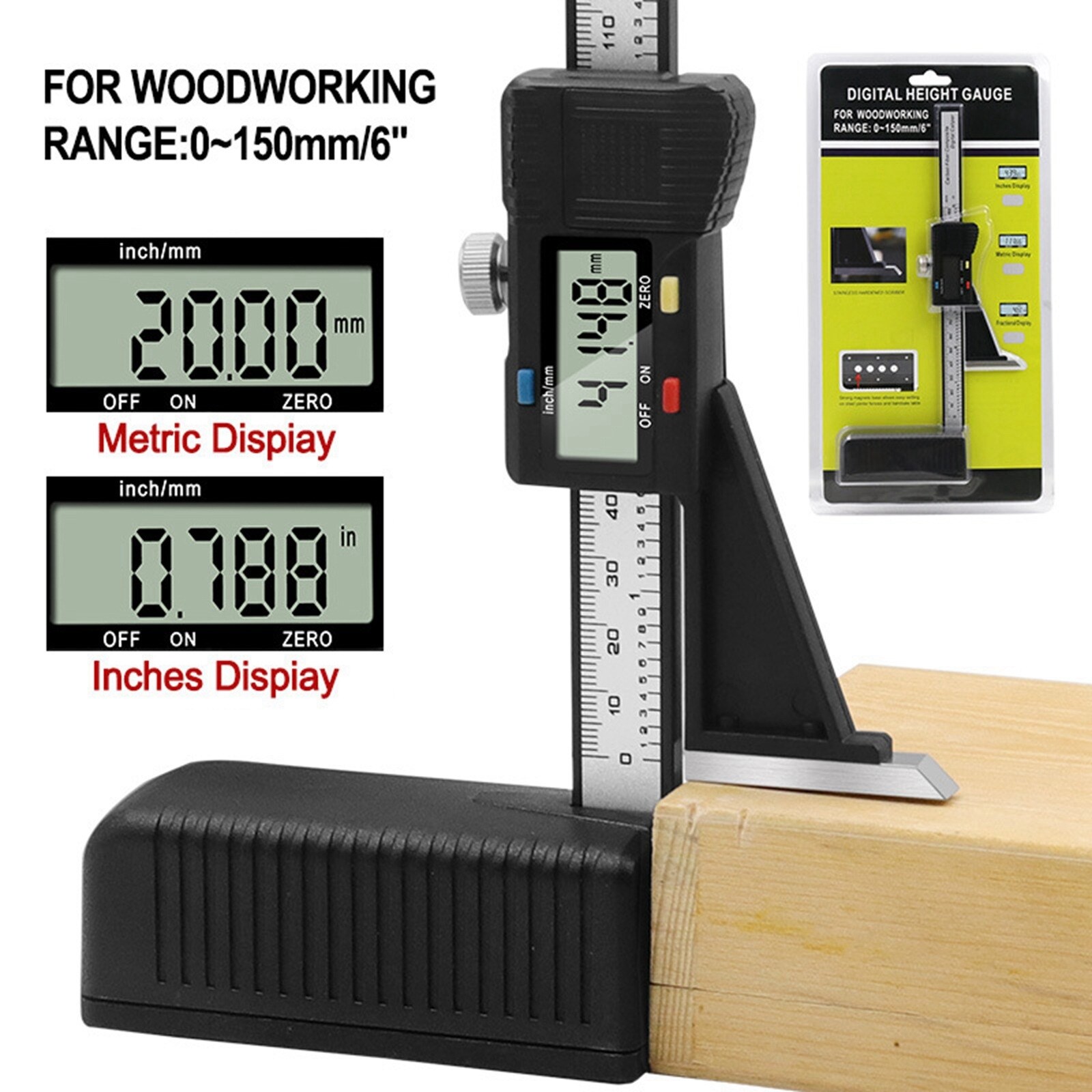 {hot} 3V 0 150mm Digital Caliper Plastic Vernier Caliper Height Gauge Electronic Physical Measuring Instruments Woodworking Tools