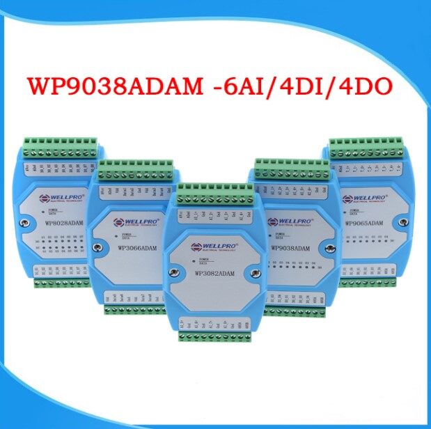 Mô-đun thu dòng 0-20ma/4-20ma, 6ai/4di/4do modbus communication-wp9038adam