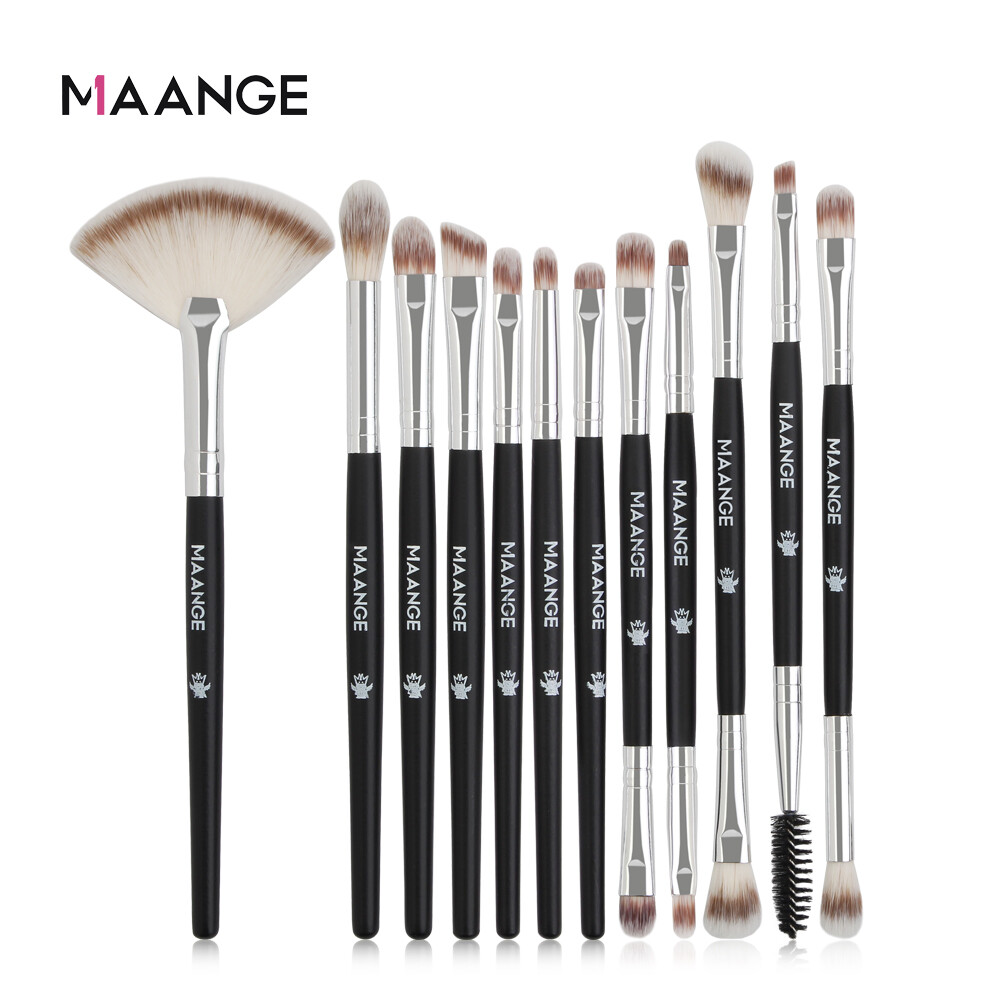 Maange, bộ cọ trang điểm 12 cái, cọ phấn mắt cọ làm nổi bật