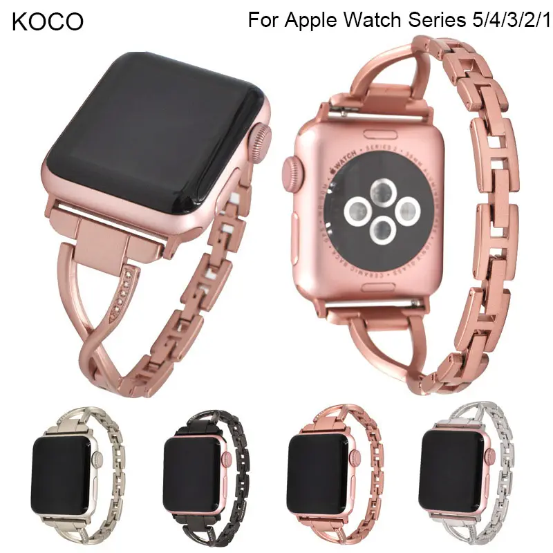 Stainless Steel Band Compatible Apple Watch Band 38mm 40mm Women Iwatch Series 5 4 3 2 1 Accessories Metal Wristband X Link Sport Strap Lazada Singapore