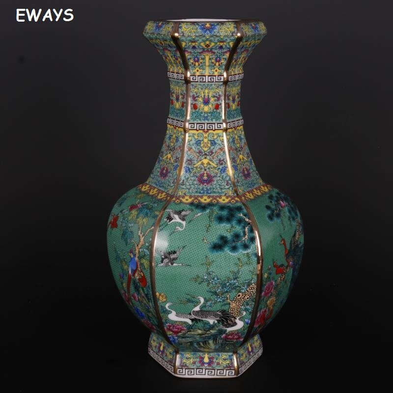 26CM Bình gốm cổ bình sứ Trung Quốc Hoàng Gia Bình hoa trang trí gốm bình đồ trang trí nồi jingdezhen Sứ Bình món quà giáng sinh