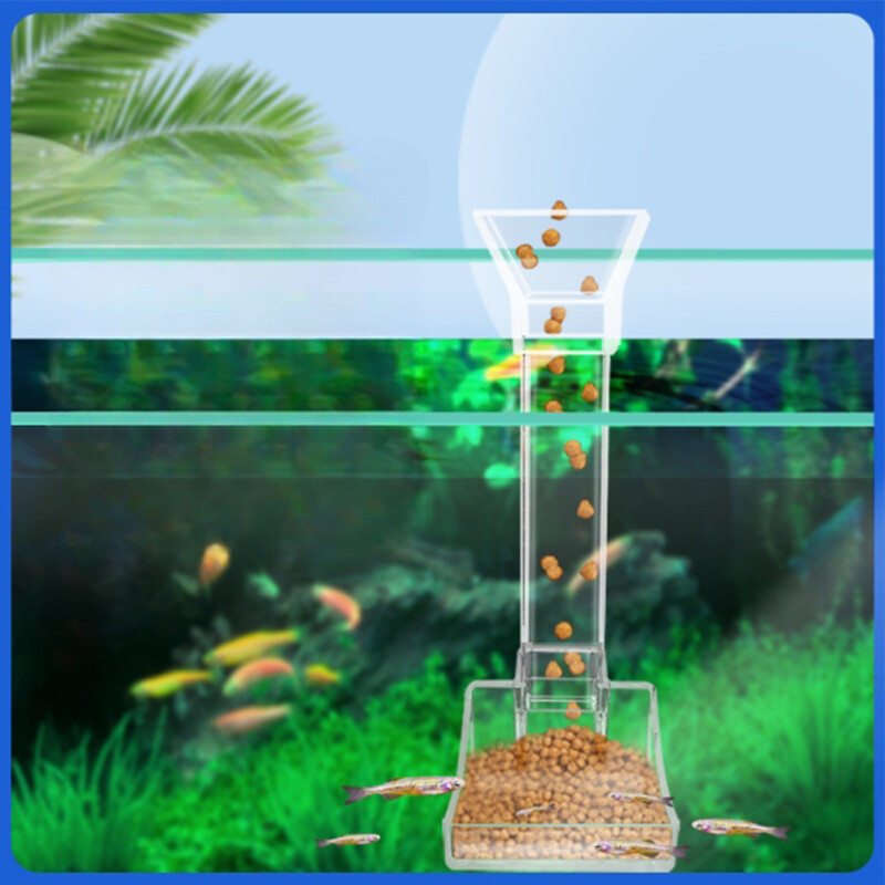 Bể cá Feeder ống thủy tinh trong suốt cá tôm vật định lượng thức ăn Aquarium Phụ kiện cho ăn