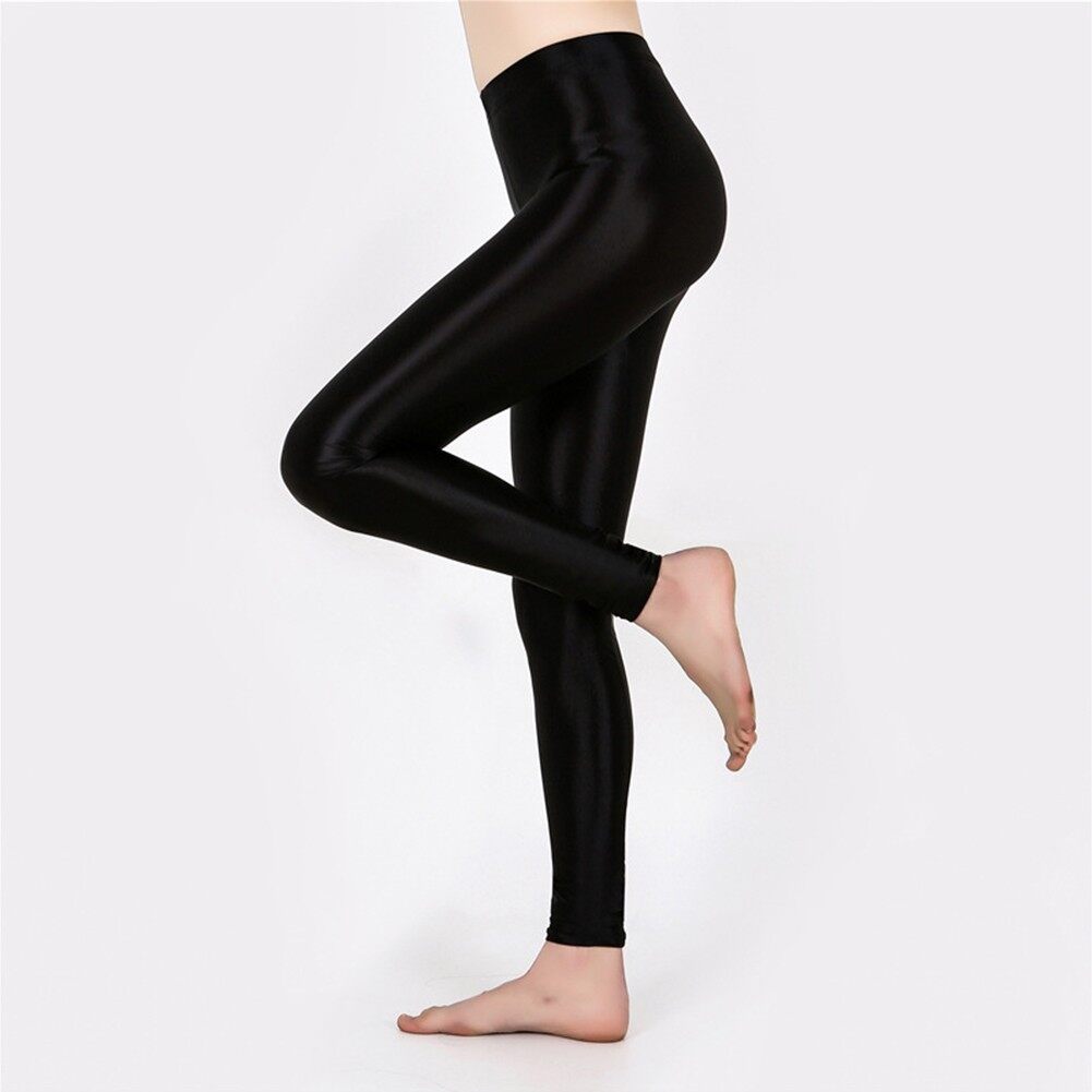 Beautyer Quần Legging Bóng Nhờn Satin Quần Tất Lấp Lánh Quần Tất Sáng Bóng Quần Yoga Cạp Cao Cho Nữ