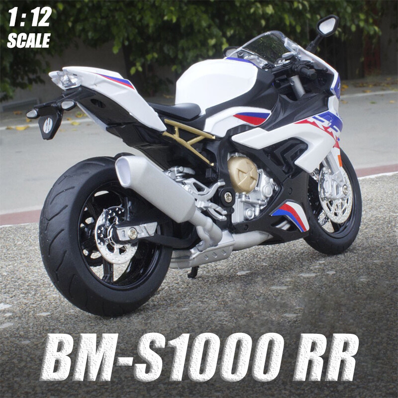 【RUM】1:12 Scale BMW S1000 RR Alloy Motorcycle Model Light & Sound effect Diecast car Toys for Boys Toys for Kids Gift for Boys Car for Boys Collection Car Model