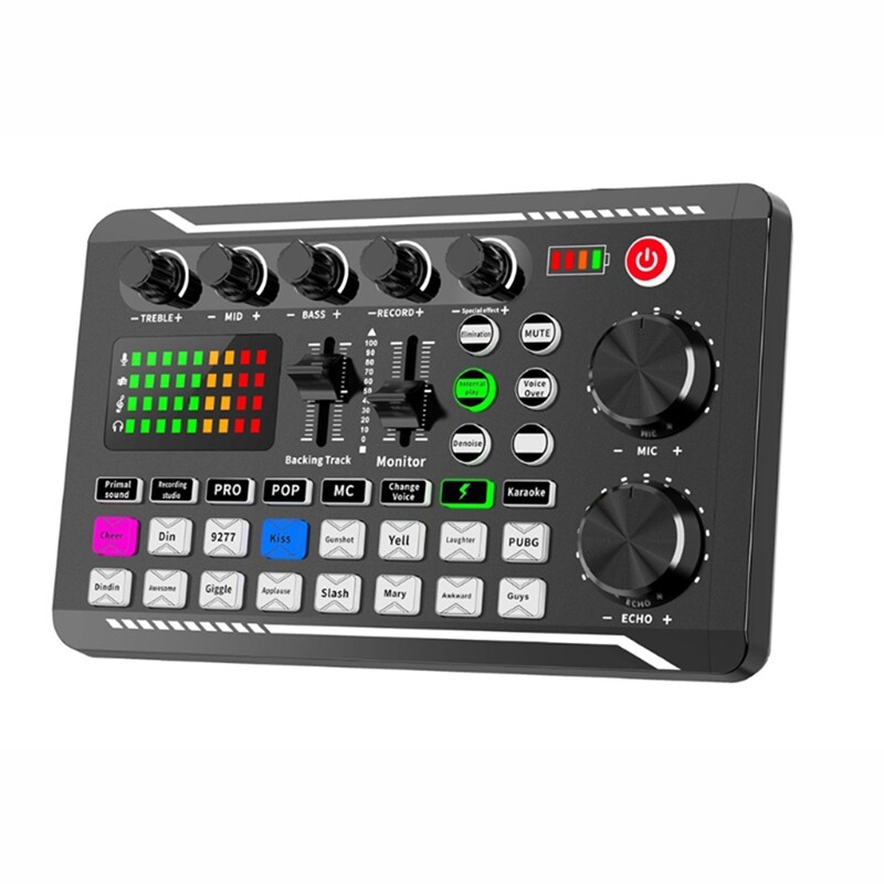 F998 Sound Card Microphone Sound Audio Interface Mixer Sound Card Mixing