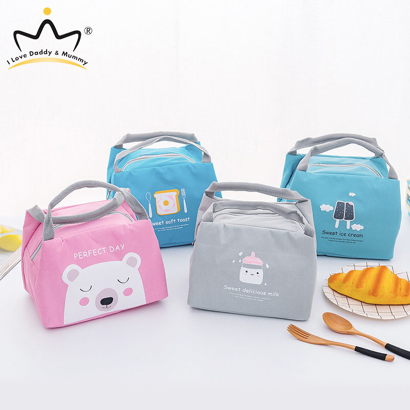 Hoạt hình Cho Bé Cách Nhiệt Túi Sữa Túi Giữ Nhiệt Bảo Quản Thực Phẩm Túi Đựng Đồ Ăn Trưa Đi Du Lịch Ngoài Trời Xác Ướp Túi