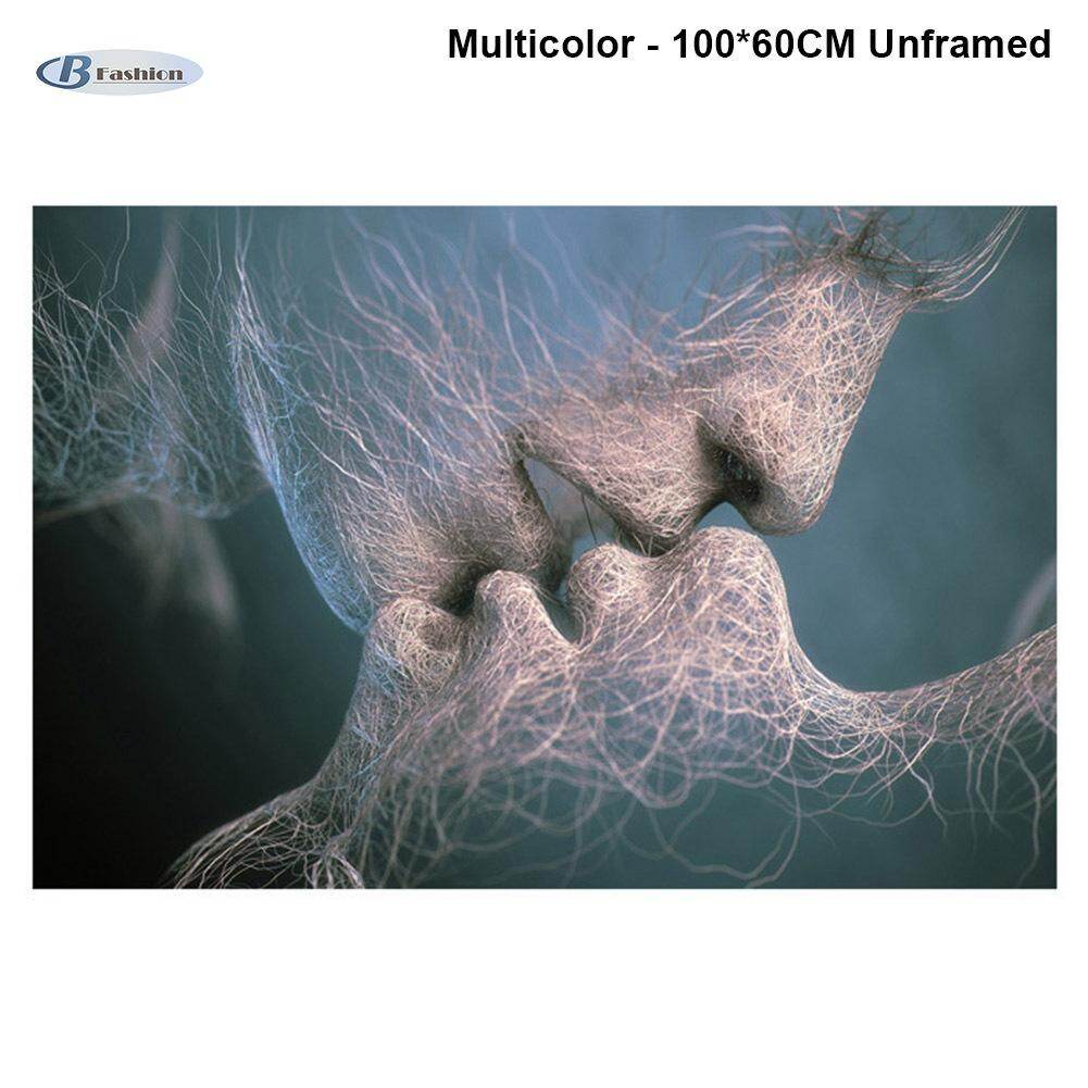 B-F Trang Trí Tường, Tranh Trừu Tượng Nụ Hôn Tình Yêu Màu Đen Tranh Vải Bố Nghệ Thuật Treo Tường Để Trang Trí Phòng Ngủ Phòng Khách