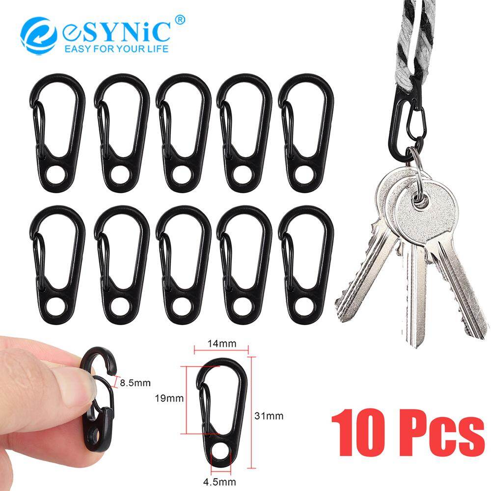 ESYNIC 10 Cái Cái Đính Bằng Kim Loại Hợp Kim Móc Kẹp Lò Xo Mạ Mini Khóa Lò Xo Móc Vòng Đeo Chìa Khóa Ba Lô Chiến Thuật Phụ Kiện Cắm Trại