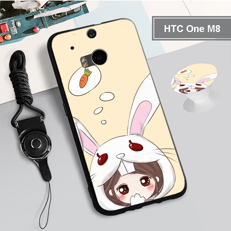 Ốp lưng silicon mềm kèm vòng và dây cho htc one m8/u play/u ultra/u11 plus/2q4d200/u11/htc u-3w/desire 10 pro
