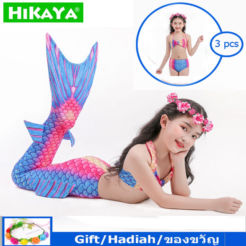 Nature star 3 chiếc đồ bơi bé gái nàng tiên cá để bơi bộ trang phục nàng tiên cá cho bé gái lớn món quà sinh nhật 3-14 tuổi