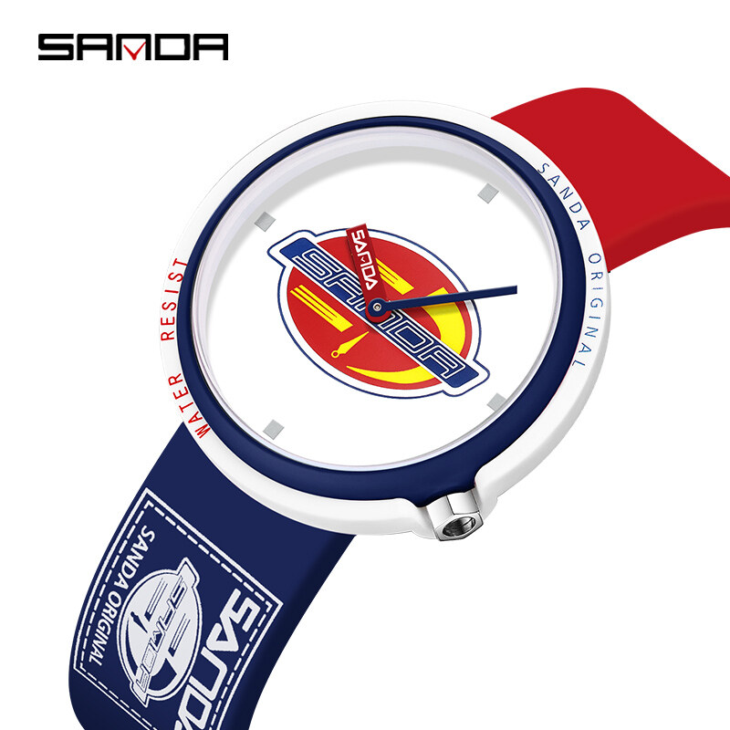 Sanda Fashion Personality Replaceable Silicone Strap Outdoor Sports Waterproof Luxury Quartz Watch Gift SD3202-10 ราคา 280 บาท*ส่งฟรี