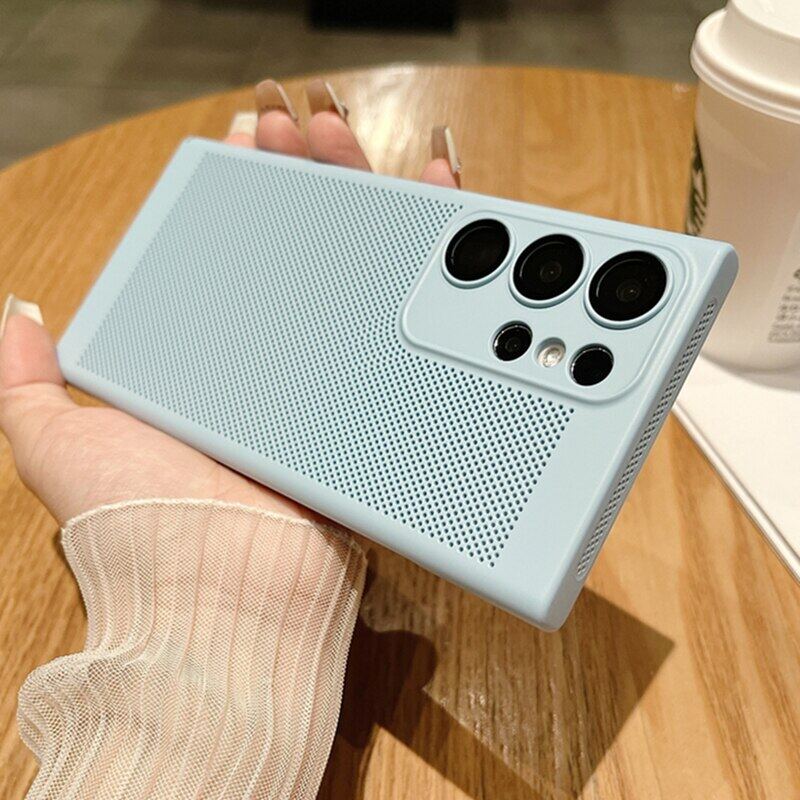 Auoviee lưới tản nhiệt thoáng khí Ốp điện thoại cho Samsung Galaxy S23 S22 S21 Note 10 Plus 20 Ultra