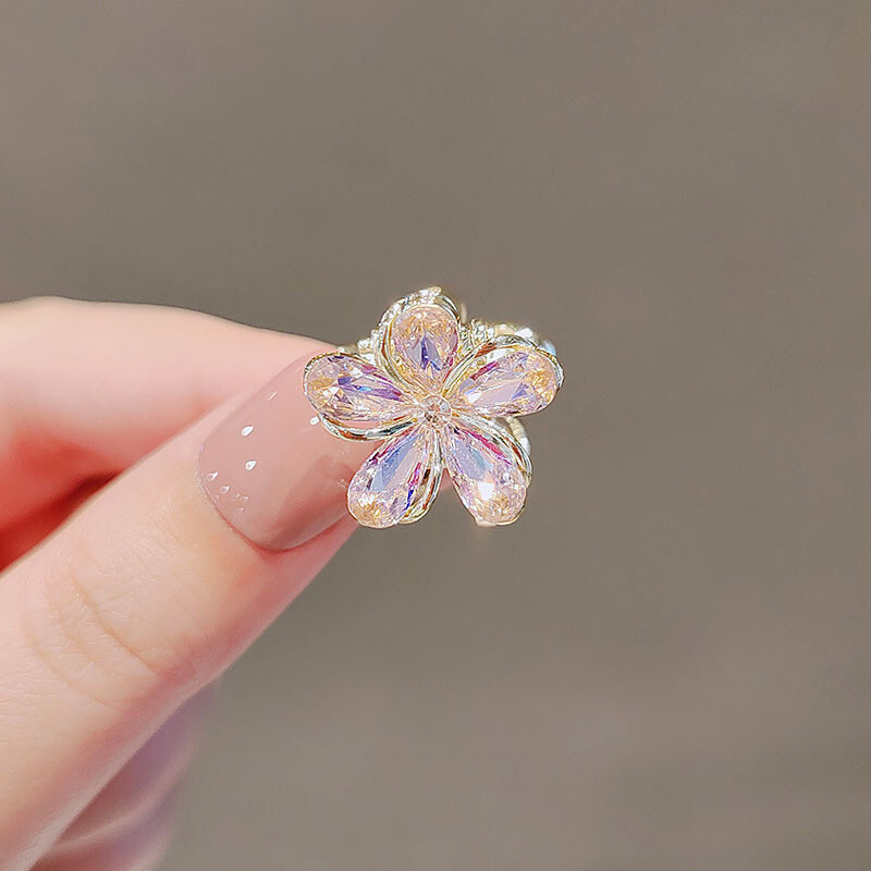 Kẹp Tóc Phụ Kiện Tóc Đính Kim Cương Giả Màu Hồng Trang Phục Đầu Ngọt Ngào Hoa Pha Lê Kẹp Tóc Nhỏ Cho Bé Gái Thời Trang Hàn Quốc